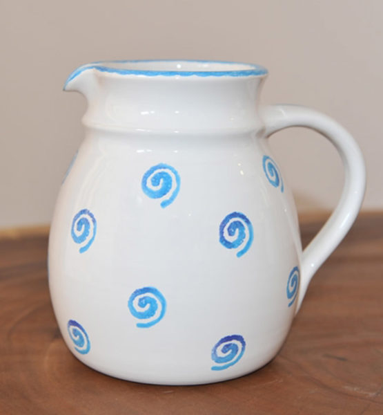 Im 24.1 Ceramic jug bulbous spiral blue 1.5 liter